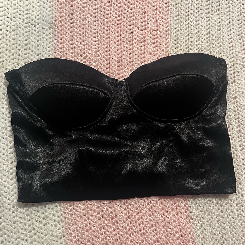 Elegant Black Satin Bustier